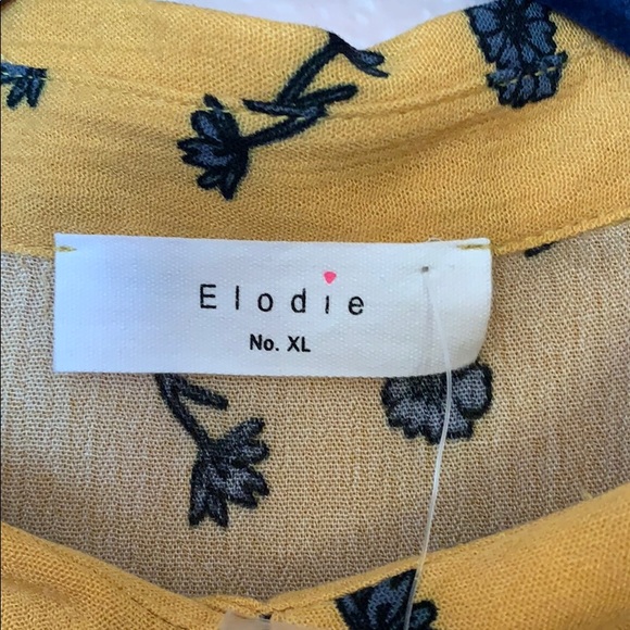 Eloise Mustard Colored Floral Print Top - Picture 3 of 5